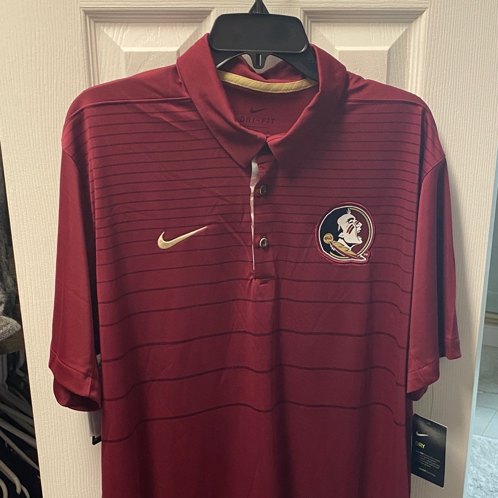 Nike Men's Burgundy Polo with Logo